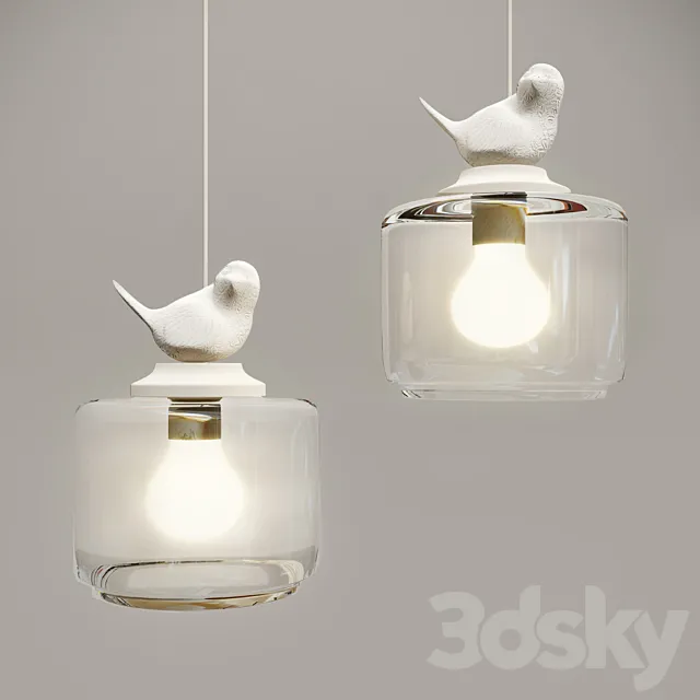 Loft Industry Glass Bird Pendant 3DModel