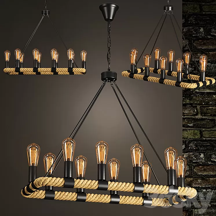 LOFT ROPE CHANDELIER 3D Model