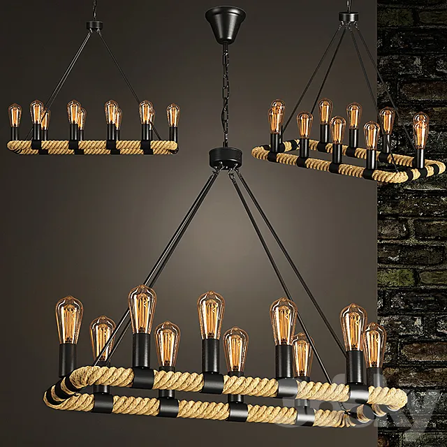 LOFT ROPE CHANDELIER 3DModel