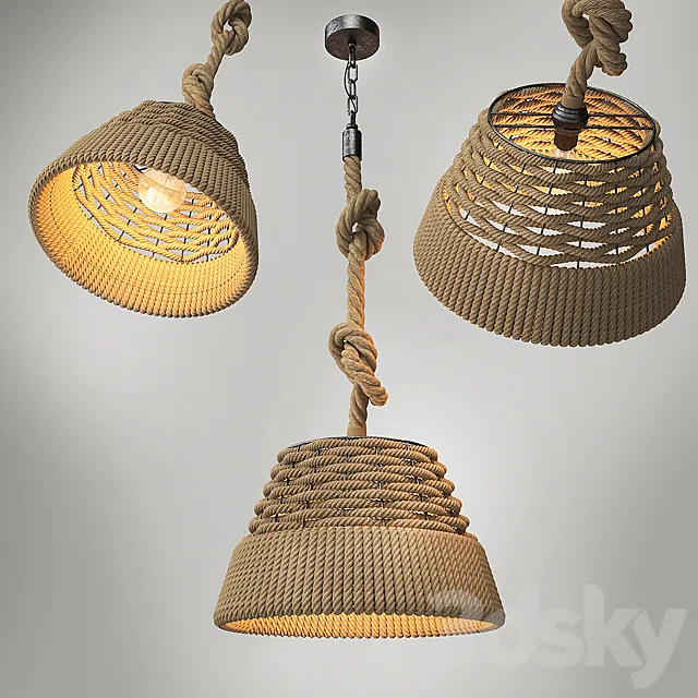 loft-style country pendant lamp 3DModel