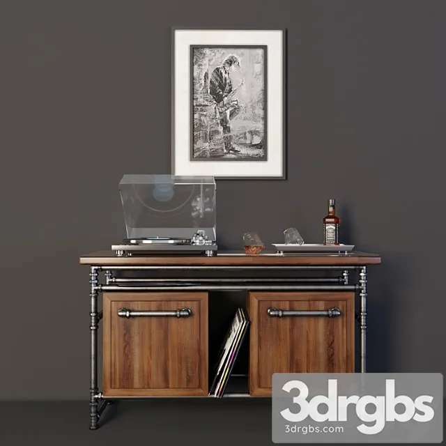 Loft style cupboard loft 2 3D Model Free