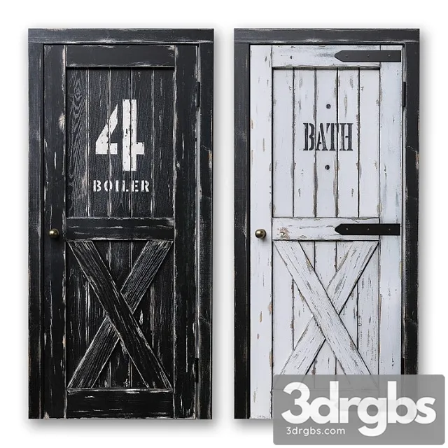 Loft style doors boiler bathroom 3D Model Free