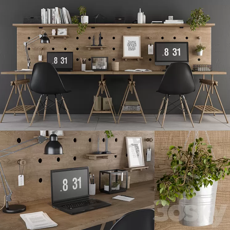 Loft style office 3D Model