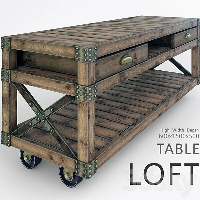 Loft table 3DModel