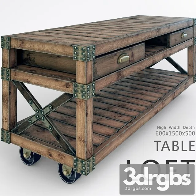 Loft Table 5 3D Model Free