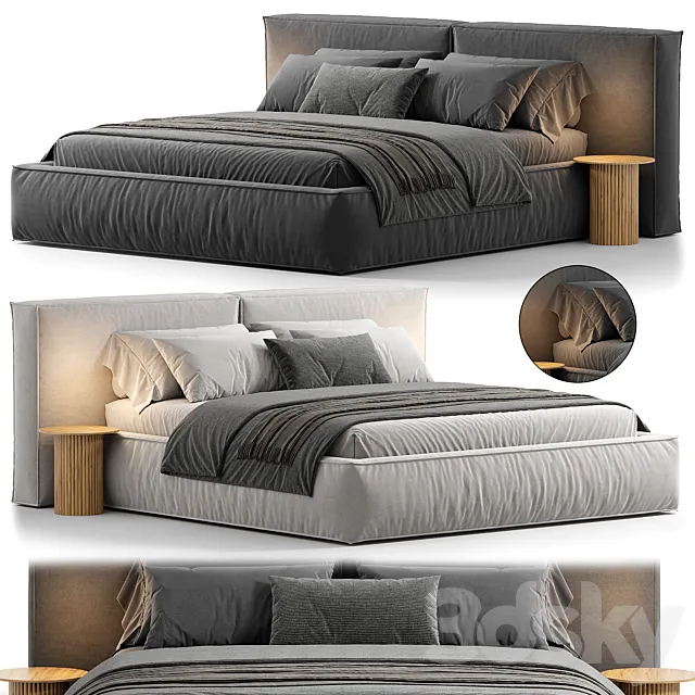 Loft Wide Bed 3D Model