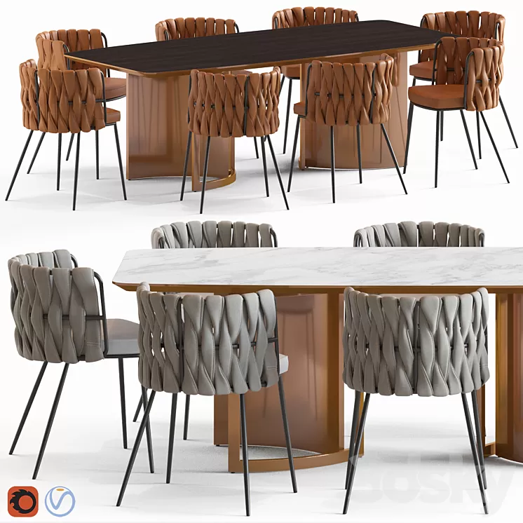 LoftDesigne Chair 2678 and Table 6838 3D Model