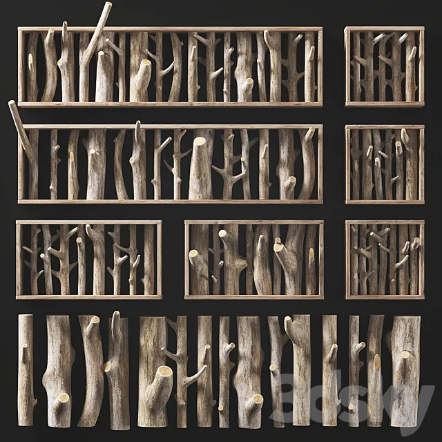 Log clear decor firewood 3D Model