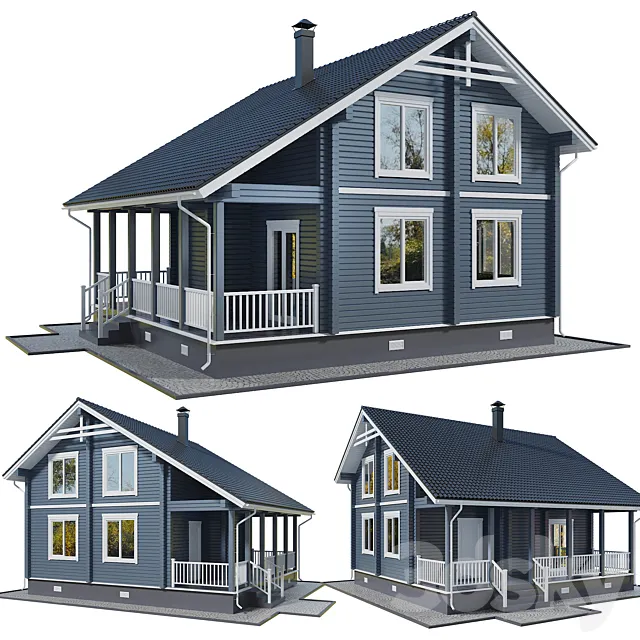 Log cottage 3D Model