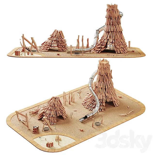 Log playground 4 3D Model