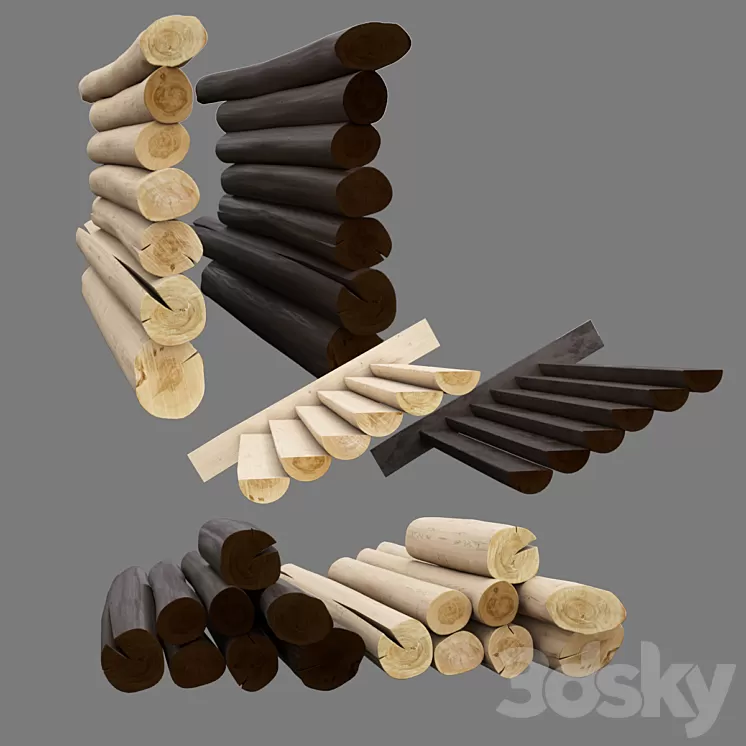 Logs log house 3D Model
