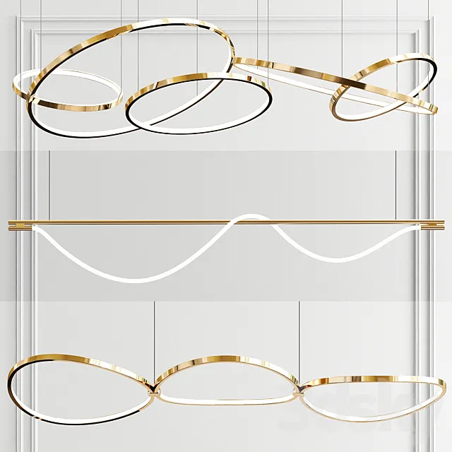 Lohja Surrey Infinity Chandelier - 3 type 3D Model