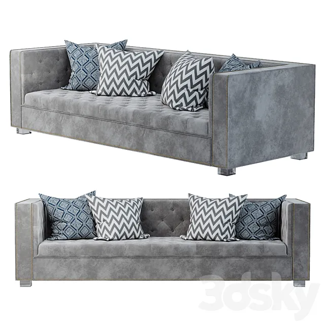 Lola sofa in velvet 3D Model