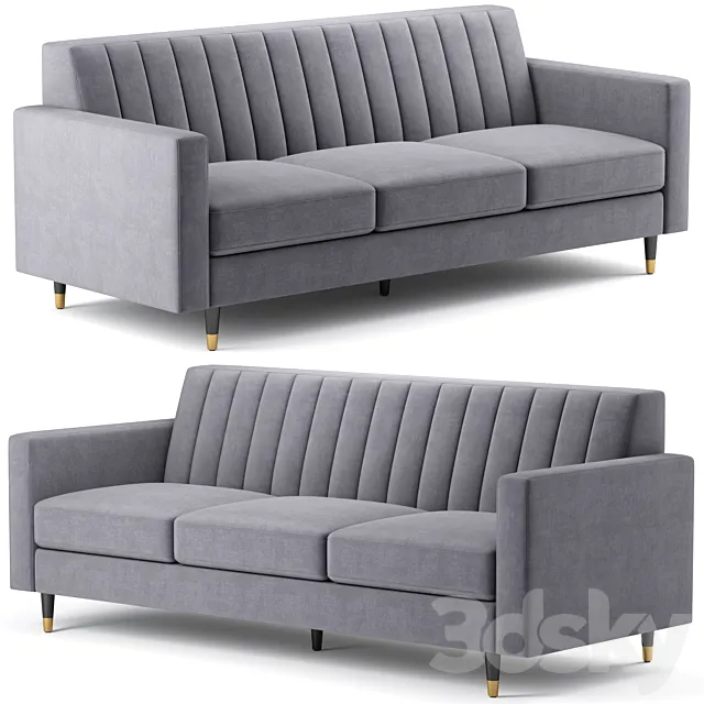 Lola Velvet Sofa Meridian Furniture 3D Model