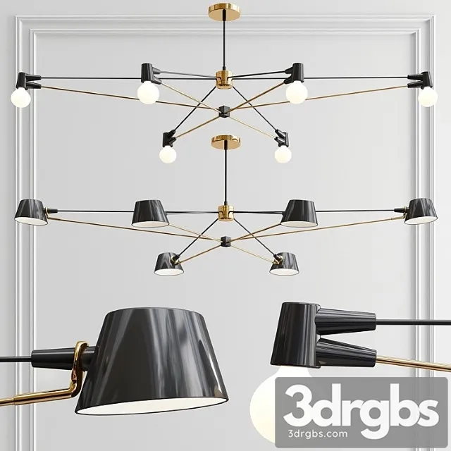Long Cord Long Pivot Chandelier 3D Model Free