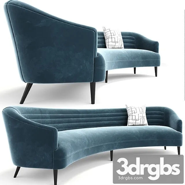 Long curve sofa 2 3D Model Free
