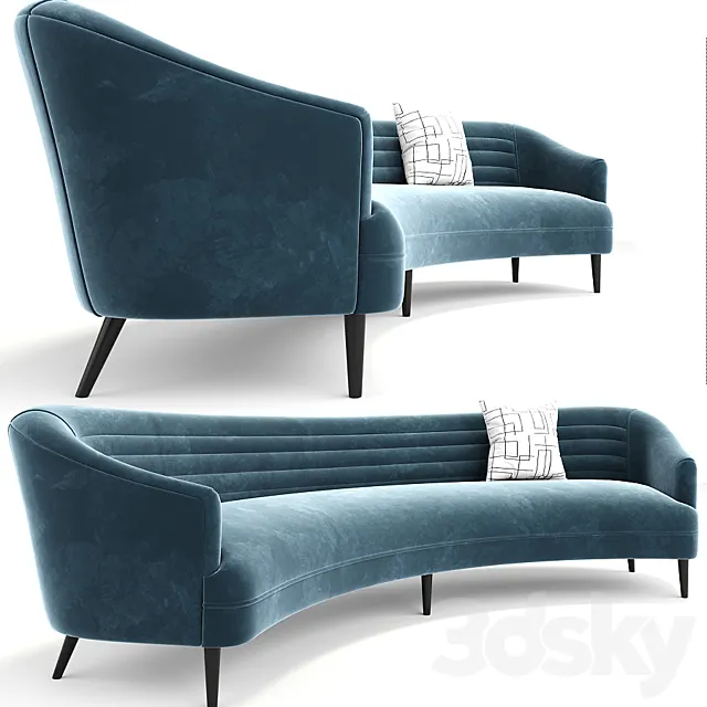 Long Curve Sofa 3D Model