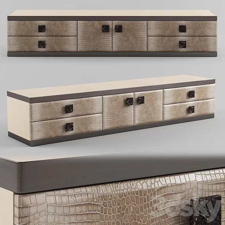 Longhi ASPEN Leather sideboard 3D Model