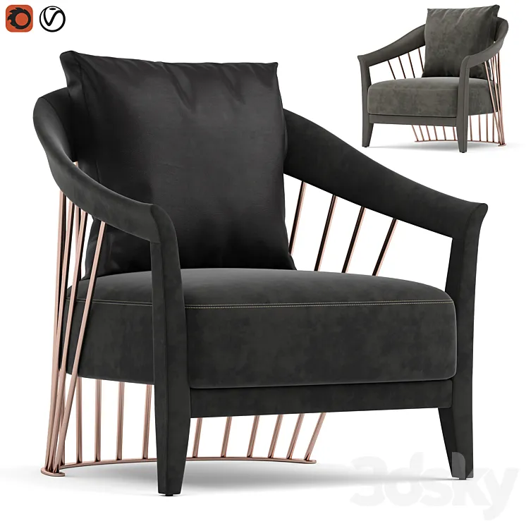 Longhi dorothy armchair 3D Model Free
