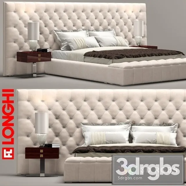 Longhi Luxury Bed 3D Model Free
