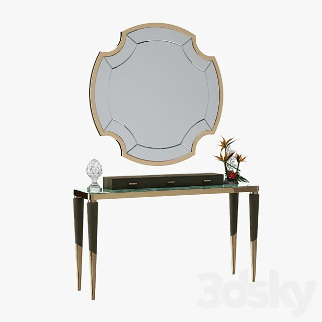Longhi Odette Console with Graydon Mirror 3D Model