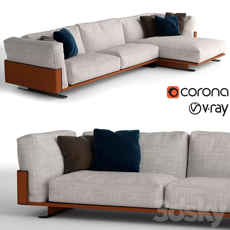 Longhi Ritual chaise lounge sofa 3D Model