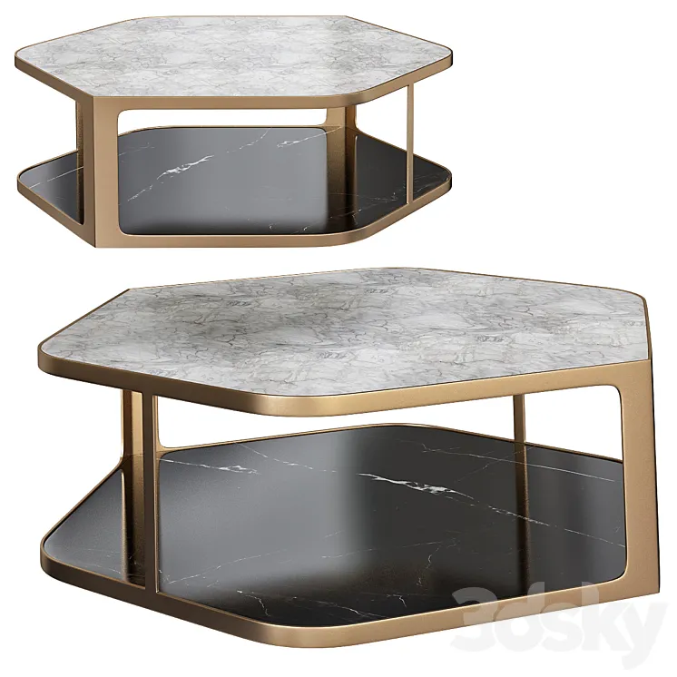 Longhi TILES COFFEE TABLE BY ALESSANDRO LA SPADA 3D Model Free