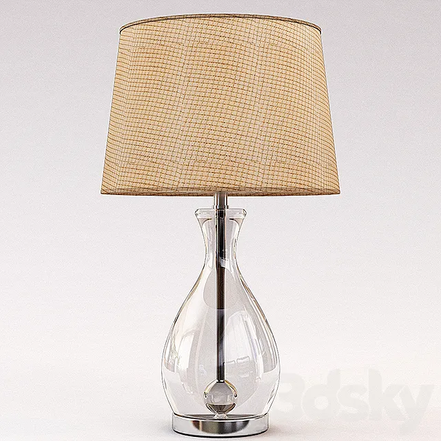 Longport Glass and Chrome Table Lamp 3D Model