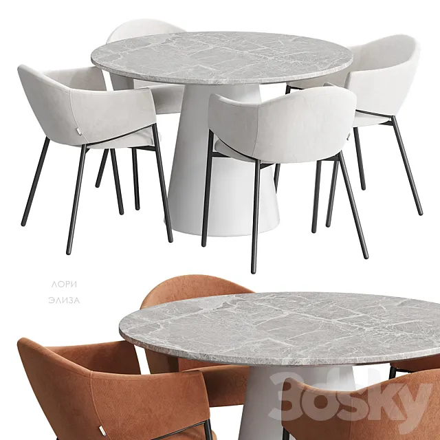 Lori Eliza table and chairs Divan.ru 3D Model