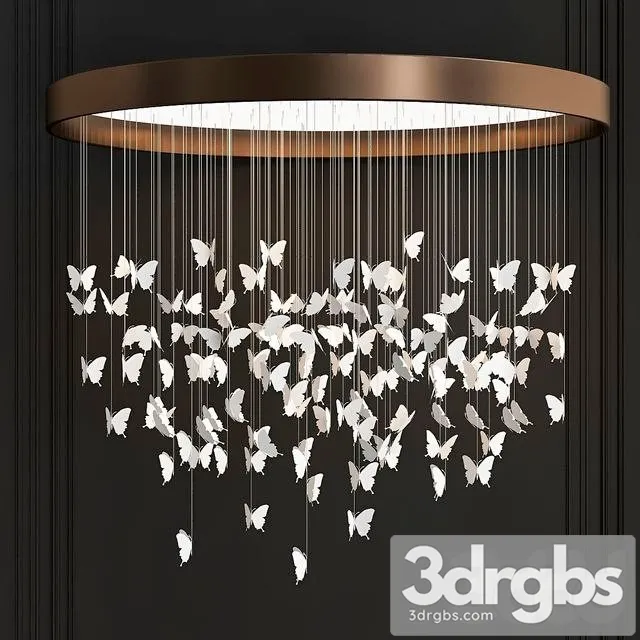 Lote 44 Mariposas Chandelier Niagara 3D Model Free