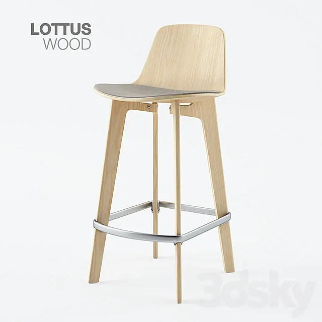 Lottus Wood Chair 3D Model