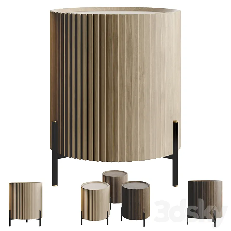 Lou Mindi Wood Bedside Table 3D Model Free