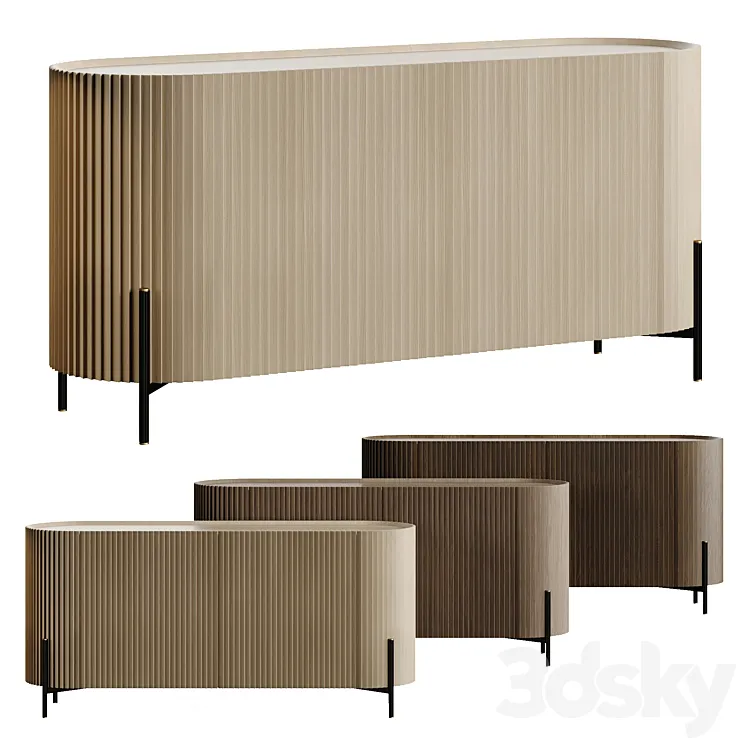 Lou Mindi Wood Sideboard 3D Model Free