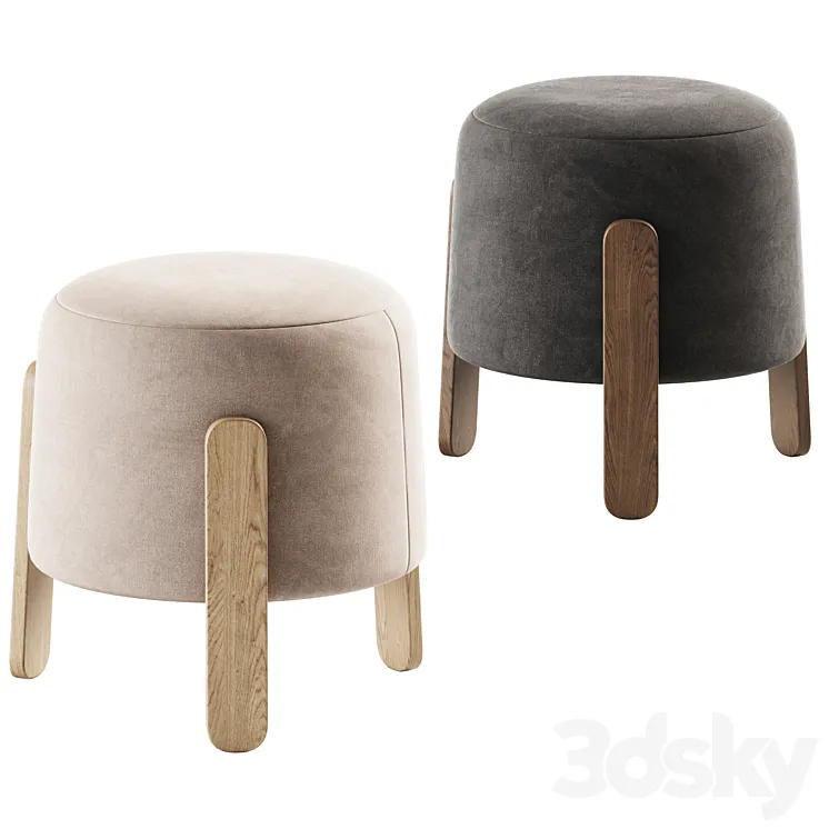 Lou Ottoman Verellen / Pouf 3D Model Free