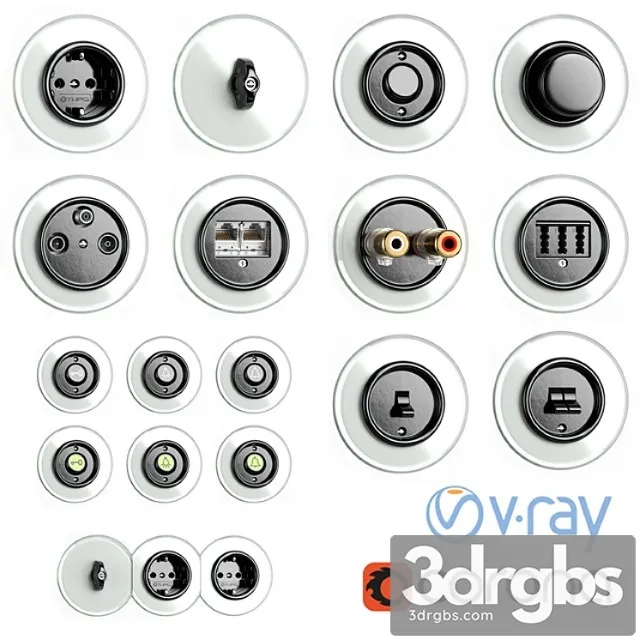 Loudspeakers And Sockets Thpg Bakelite Glass Tsovering 2 3D Model Download