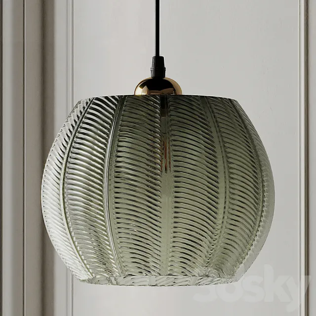 Louis Green Glass Pendant Light from Beaumonde 3DModel