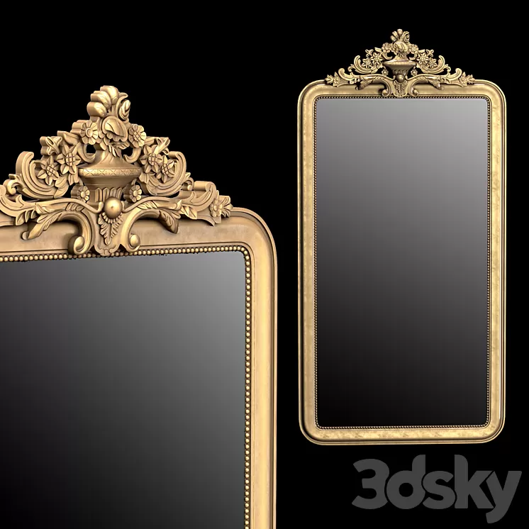 LOUIS PHILIPPE GILT LEANER MIRROR 3D Model