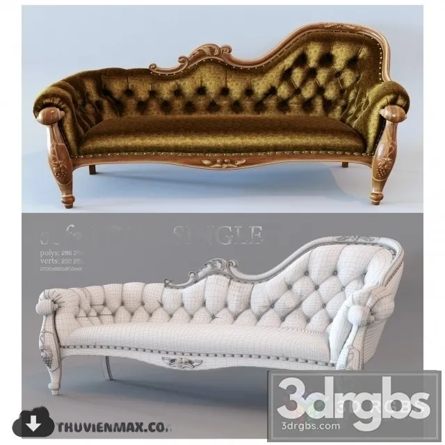 Louis Single Sofa 3D Model Free