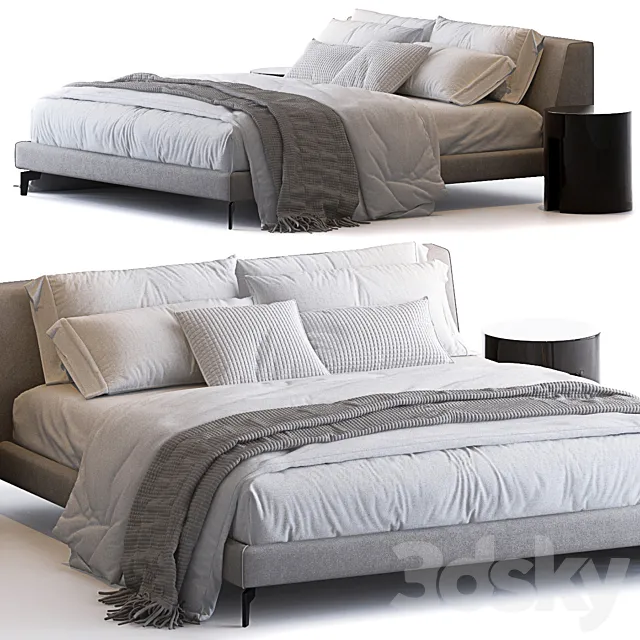 Louis up bed by Meridiani 3D Model