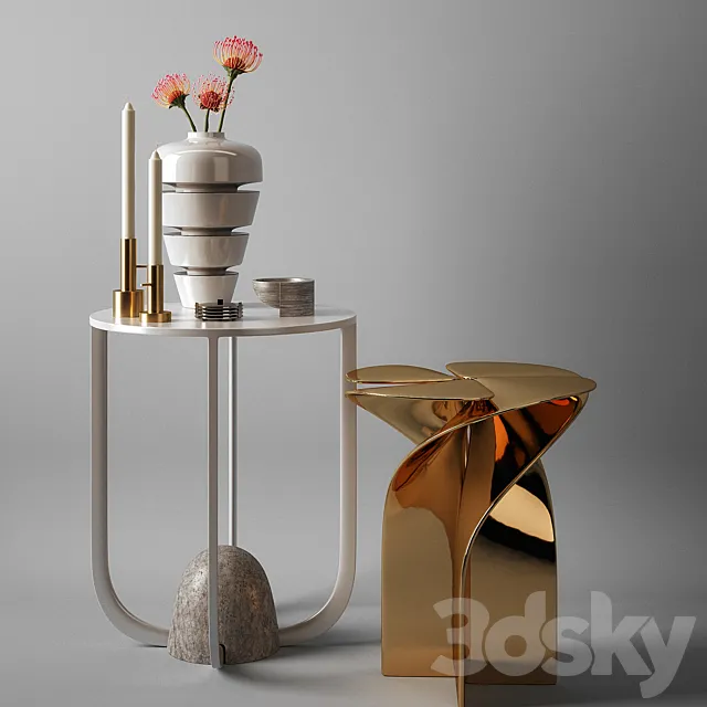 Louis Vuitton Blossom Stool with Decor 3D Model
