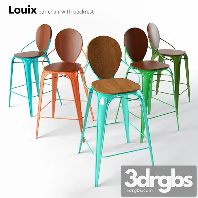 Louix Barnyi Stul So Spinkoi Louix Bar Chair With Backrest 3D Model Free