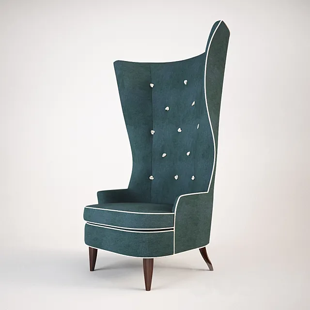 Lounge Chair - Gudinna Barrel Tall Wing Chair 3D Model