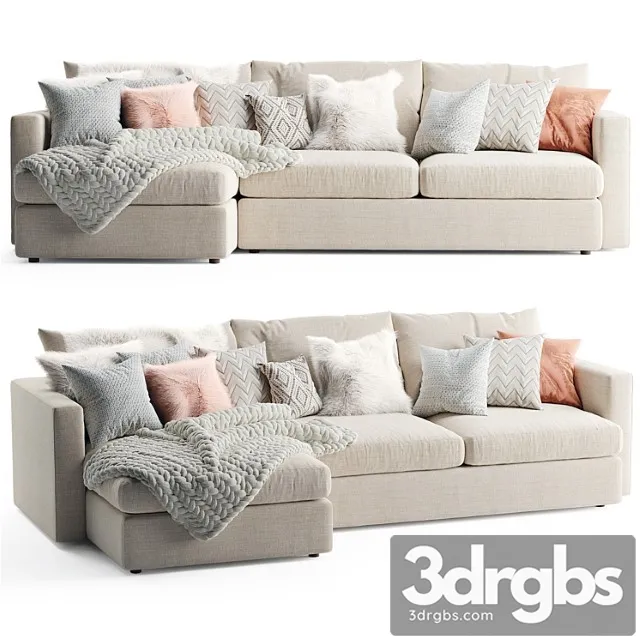 Lounge ii crate and barrel 2 3D Model Free