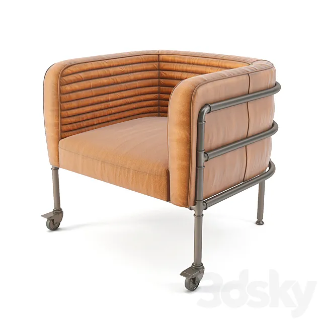 Lounge Singer Industrial Leather Chair 3D Model
