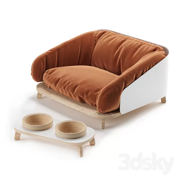 Lounger and bowl 3D Model