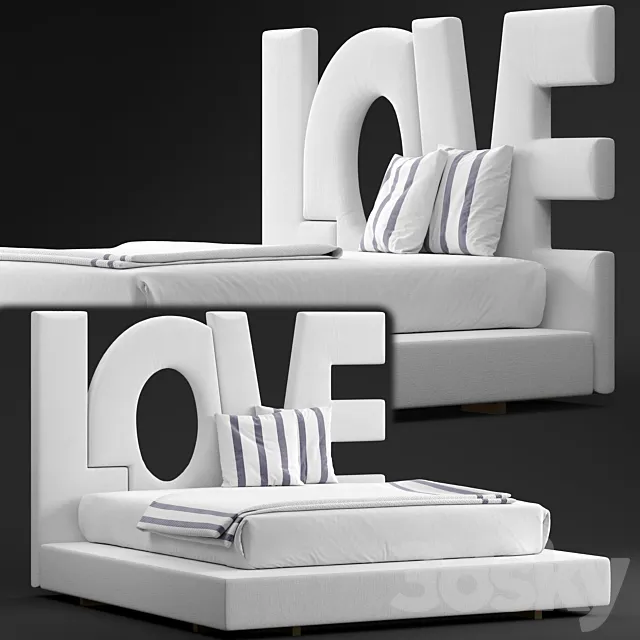 Love bed_by erba italia 3DModel