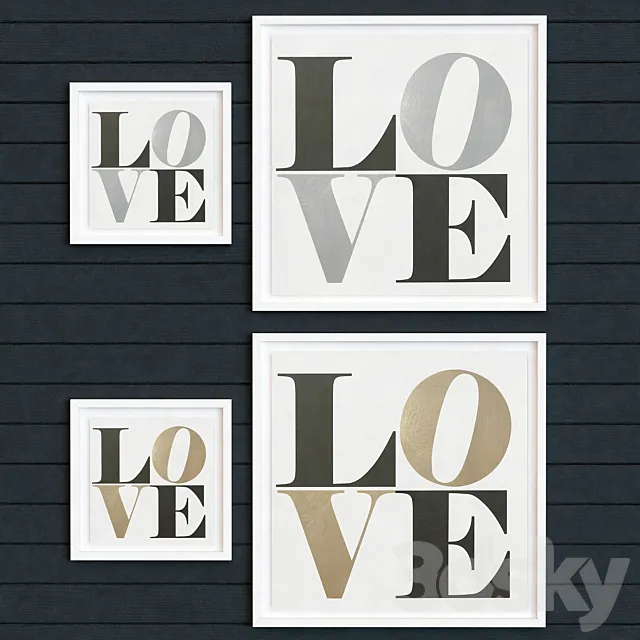 LOVE METALLIC FOIL ART 3DModel