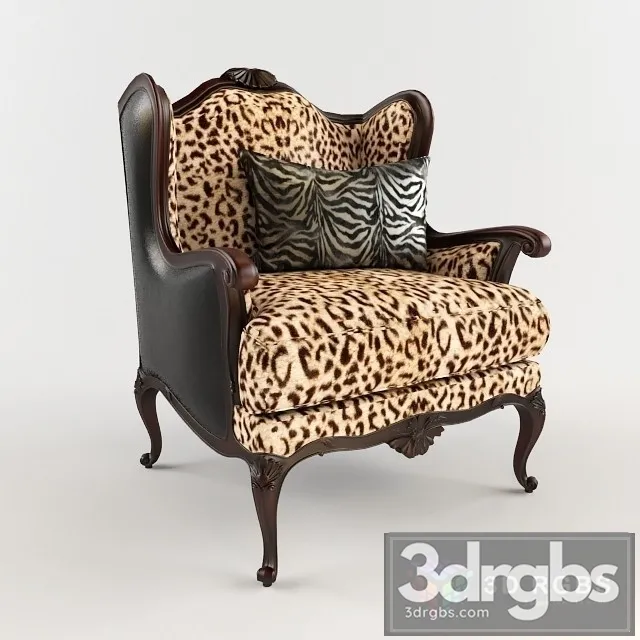 Love My Leopard Chair High 3D Model Free