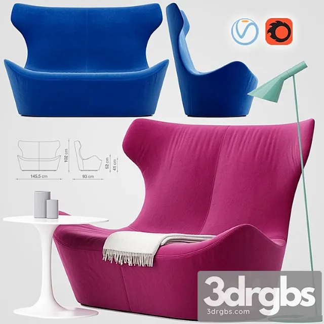 Love papilio sofa 2 3D Model Free