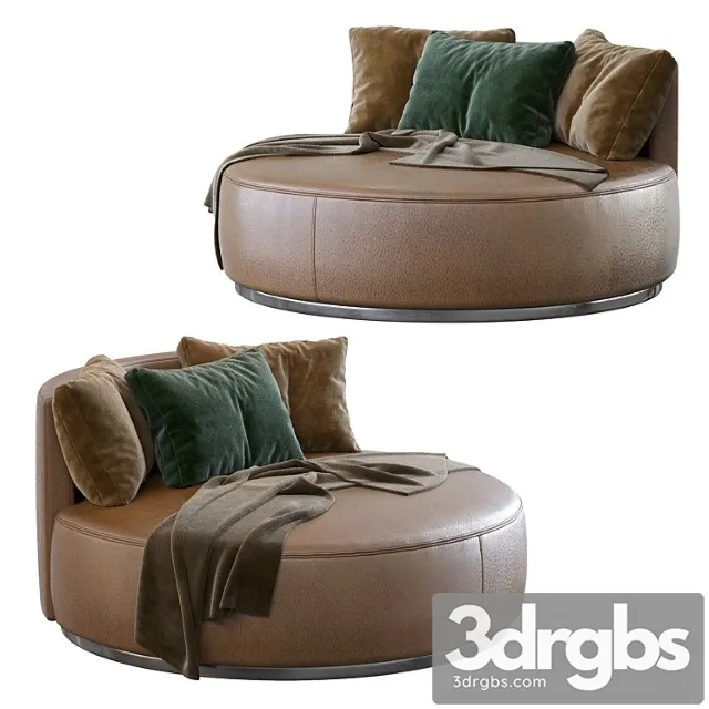 Love Seat Large Pouf Rugiano 3D Model Free